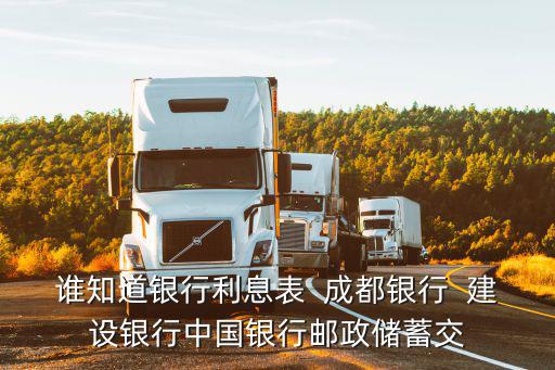 誰知道銀行利息表  成都銀行  建設銀行中國銀行郵政儲蓄交