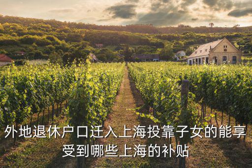 外地退休戶口遷入上海投靠子女的能享受到哪些上海的補(bǔ)貼