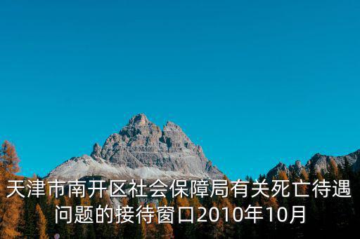 天津市南開區社會保障局有關死亡待遇問題的接待窗口2010年10月