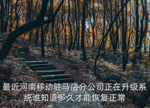 最近河南移動駐馬店分公司正在升級系統(tǒng)誰知道多久才能恢復正常