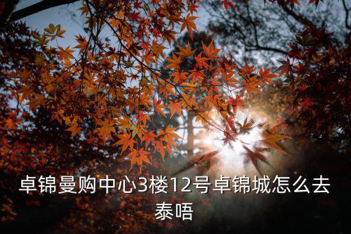 卓錦曼購中心3樓12號卓錦城怎么去泰唔