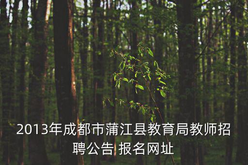 2013年成都市蒲江縣教育局教師招聘公告 報名網址