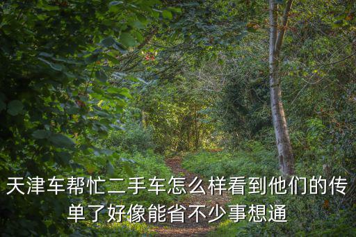 天津車幫忙二手車怎么樣看到他們的傳單了好像能省不少事想通