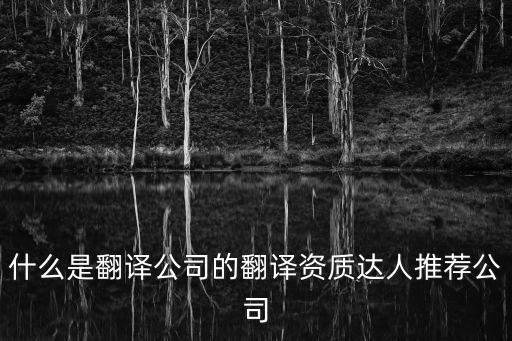 什么是翻譯公司的翻譯資質達人推薦公司