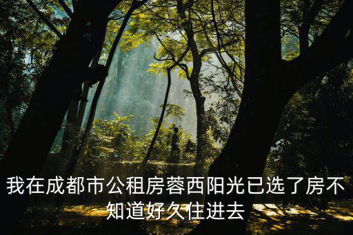 成都市公租房入住時(shí)的狀況，我在成都市公租房蓉西陽(yáng)光已選了房不知道好久住進(jìn)去