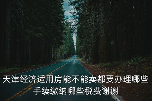 天津經(jīng)濟(jì)適用房能不能賣都要辦理哪些手續(xù)繳納哪些稅費(fèi)謝謝