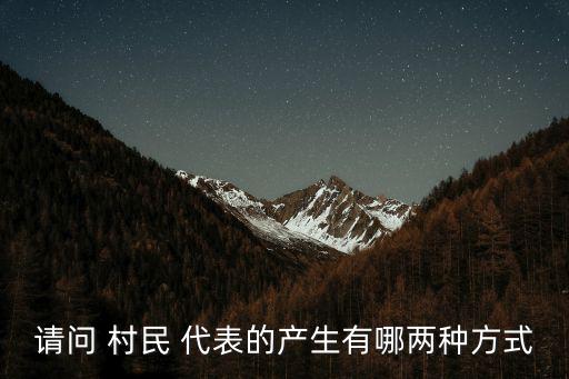 請問 村民 代表的產生有哪兩種方式