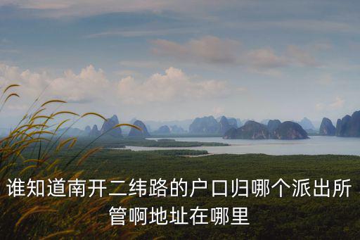 誰知道南開二緯路的戶口歸哪個派出所管啊地址在哪里