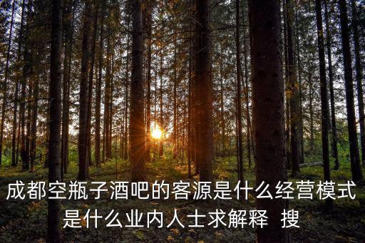 成都空瓶子酒吧的客源是什么經營模式是什么業內人士求解釋  搜