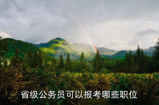 省考職位，省級公務(wù)員可以報考哪些職位