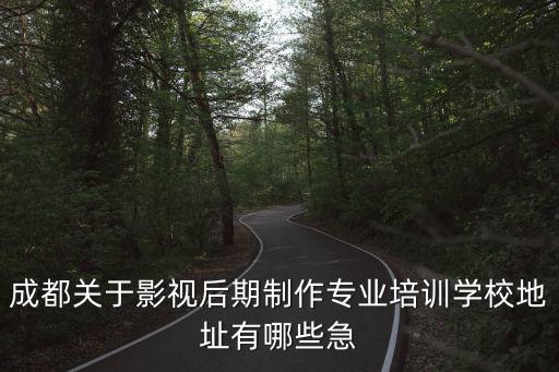 成都關于影視后期制作專業培訓學校地址有哪些急