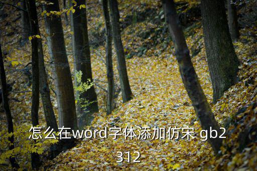 怎么在word字體添加仿宋 gb2312