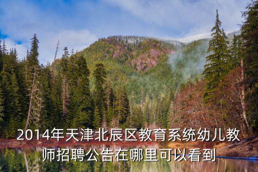 2014年天津北辰區(qū)教育系統(tǒng)幼兒教師招聘公告在哪里可以看到