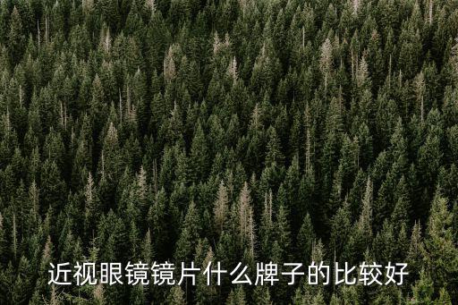 近視眼鏡鏡片什么牌子的比較好