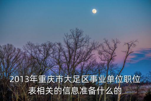 2013年重慶市大足區事業單位職位表相關的信息準備什么的
