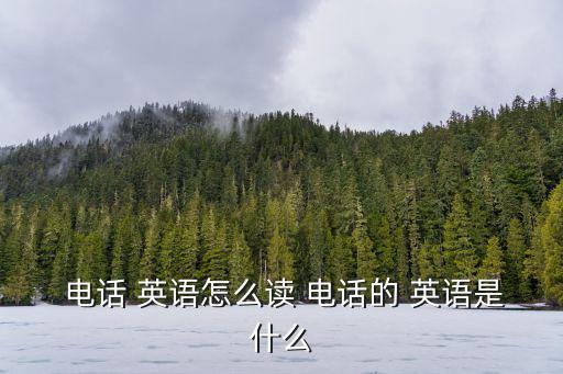  電話 英語怎么讀 電話的 英語是什么