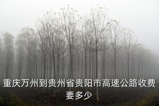 重慶萬州到貴州省貴陽市高速公路收費要多少