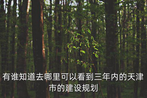 有誰知道去哪里可以看到三年內的天津市的建設規劃