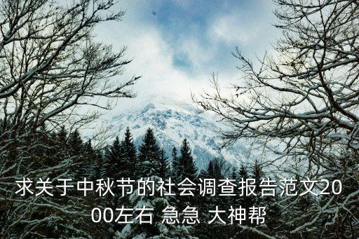 求關于中秋節的社會調查報告范文2000左右 急急 大神幫