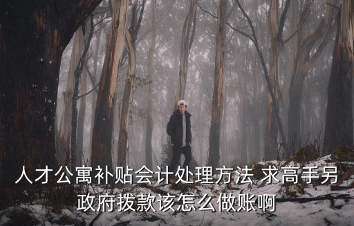 人才公寓補(bǔ)貼會(huì)計(jì)處理方法 求高手另政府撥款該怎么做賬啊