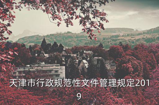 天津市行政規(guī)范性文件管理規(guī)定2019
