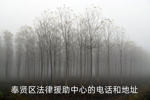 奉賢區法律援助中心地址，法律援助中心在哪