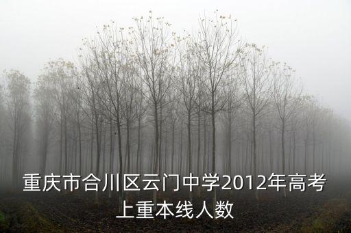 重慶市合川區云門中學2012年高考上重本線人數