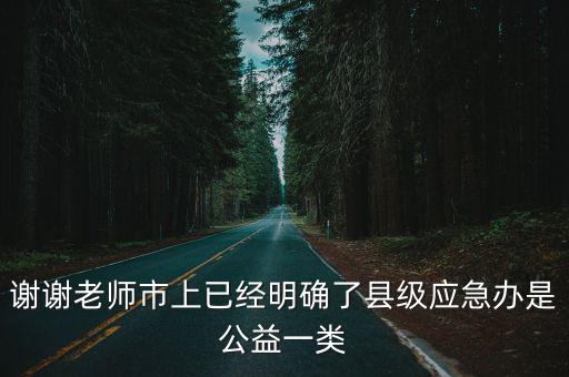 謝謝老師市上已經明確了縣級應急辦是公益一類