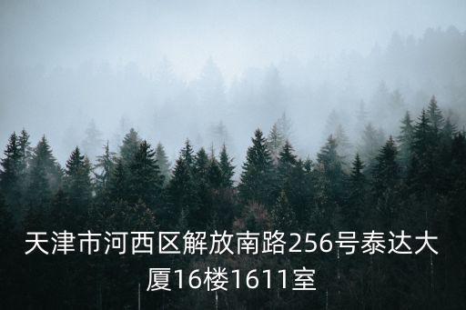 天津市河西區解放南路256號泰達大廈16樓1611室