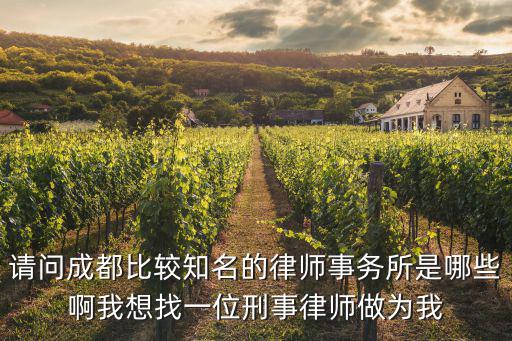 請問成都比較知名的律師事務所是哪些啊我想找一位刑事律師做為我