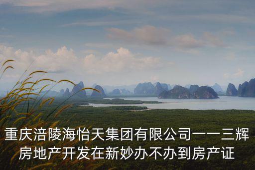 重慶涪陵海怡天集團有限公司一一三輝房地產開發在新妙辦不辦到房產證