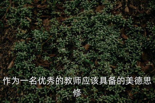 作為一名優秀的教師應該具備的美德思修