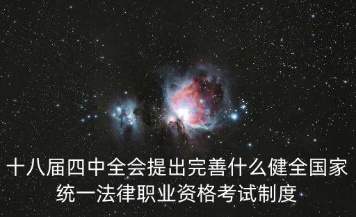 十八屆四中全會提出完善什么健全國家統一法律職業資格考試制度