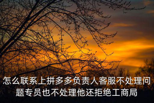 怎么聯系上拼多多負責人客服不處理問題專員也不處理他還拒絕工商局