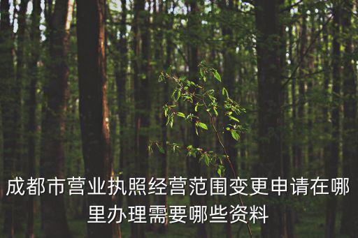 成都市營業執照經營范圍變更申請在哪里辦理需要哪些資料