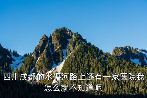 四川成都的水碾河路上還有一家醫院我怎么就不知道呢