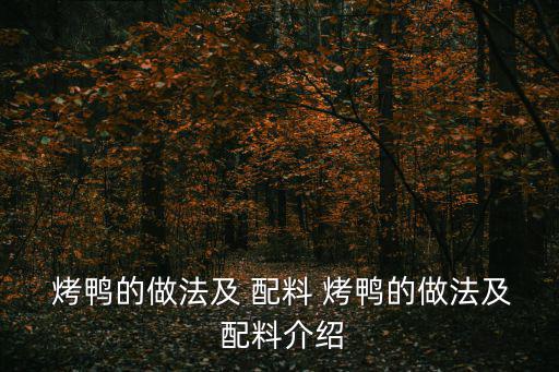 烤鴨的做法和配料配方,秘制鐵板烤鴨