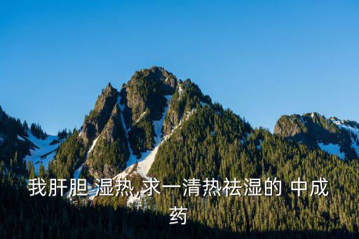 我肝膽 濕熱,求一清熱祛濕的 中成藥