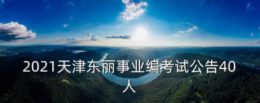 2021天津東麗事業編考試公告40人