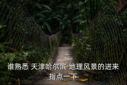 誰熟悉 天津哈爾濱 地理風景的進來指點一下