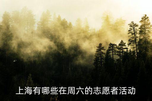 上海有哪些在周六的志愿者活動