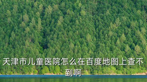天津市兒童醫(yī)院怎么在百度地圖上查不到啊