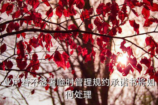 業戶若不簽署臨時管理規約承諾書將如何處理