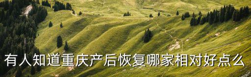 有人知道重慶產后恢復哪家相對好點么