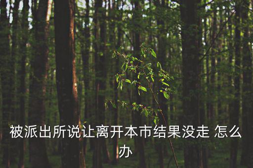 被派出所說讓離開本市結果沒走 怎么辦