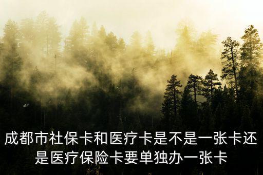 成都市社保卡和醫療卡是不是一張卡還是醫療保險卡要單獨辦一張卡