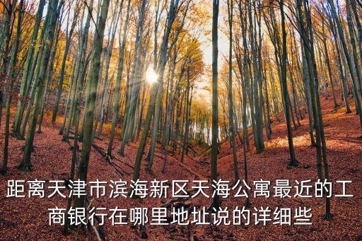 距離天津市濱海新區天海公寓最近的工商銀行在哪里地址說的詳細些