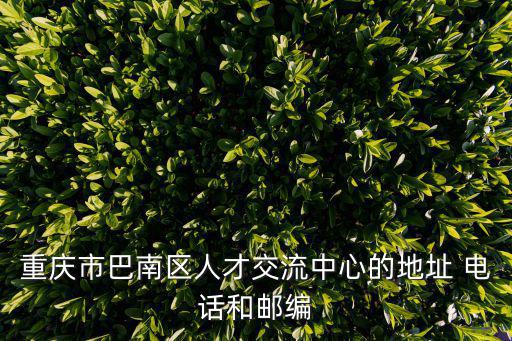 重慶市巴南區人才交流中心的地址 電話和郵編