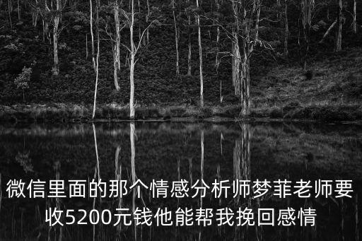 微信里面的那個情感分析師夢菲老師要收5200元錢他能幫我挽回感情