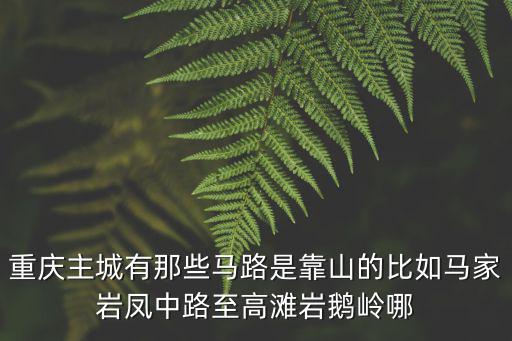 重慶主城有那些馬路是靠山的比如馬家巖鳳中路至高灘巖鵝嶺哪